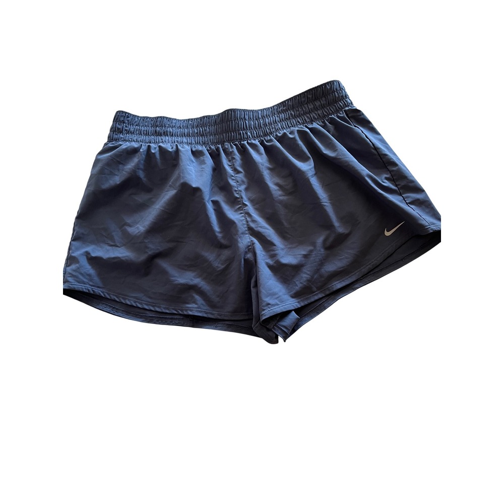 Nike Dri-FIT Women Navy Blue Smocked Waist Running Athletic Shorts XL